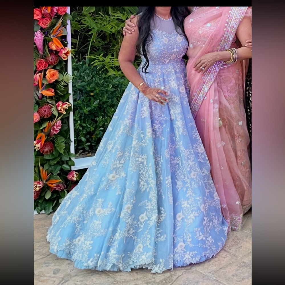 Anushree Reddy Grey Organza Corset Gown